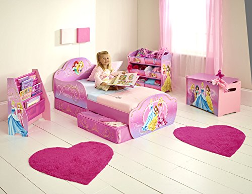 Disney Princesas Infantil con Espacio de Almacenamiento Debajo de la Cama, Madera, Rosa, 63.00x77.00x143.00 cm