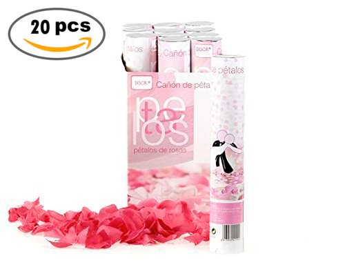 DISOK Lote 20 Cañones de Pétalos Boda 40 Cm Ideal para Decorar Fiestas y Bodas - Lanza pétalos para Bodas Ofertas Lotes Amazon