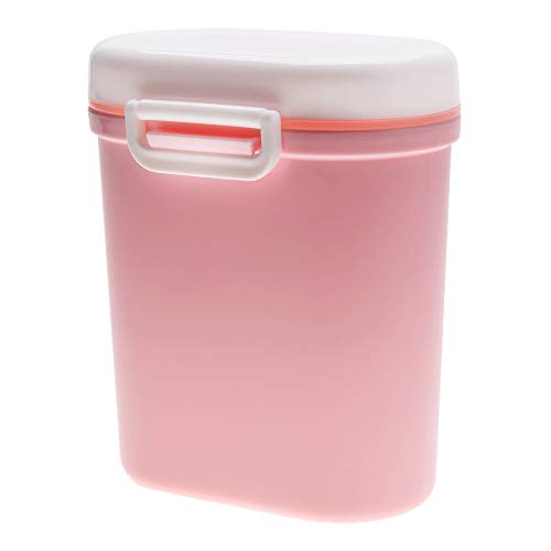 Dispensador de leche en polvo para bebés, Contenedor ligero para Fórmula infantil Caramelos Clasificador de frutas, Caja de almacenamiento de leche en polvo para viajes al aire libre(Rosa grande)