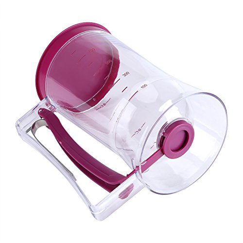 Dispensador Masa Crepes Masa Dispensador Embudo Cupcakes Cuchara Taza Medir la Pasta Masa Herramienta con Medición Etiqueta 900 ml
