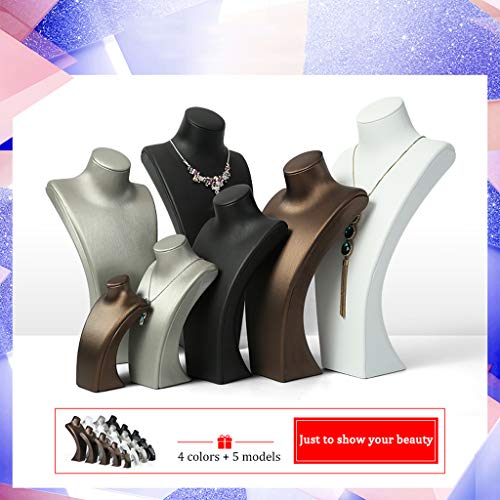 Display Stands Lxn Cuero sintético Collar Colgante Cadena Joyería Busto Soporte de exhibición Soporte, Tienda Decoración de Ventana Estante de Almacenamiento