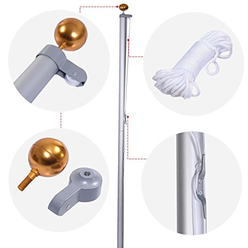 Display4top Mástil Aluminio Exterior 6.1m Incluye Bandera de Reino Unido 150 x 90 cm