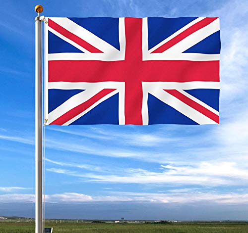 Display4top Mástil Aluminio Exterior 6.1m Incluye Bandera de Reino Unido 150 x 90 cm
