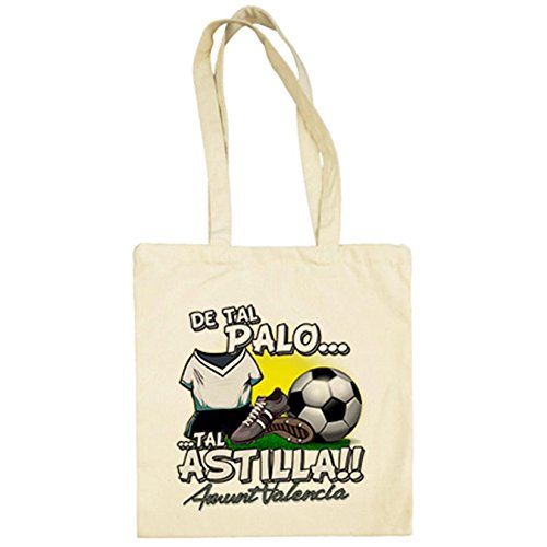 Diver Camisetas Bolsa de tela De tal palo tal astilla Valencia fútbol - Beige, 38 x 42 cm