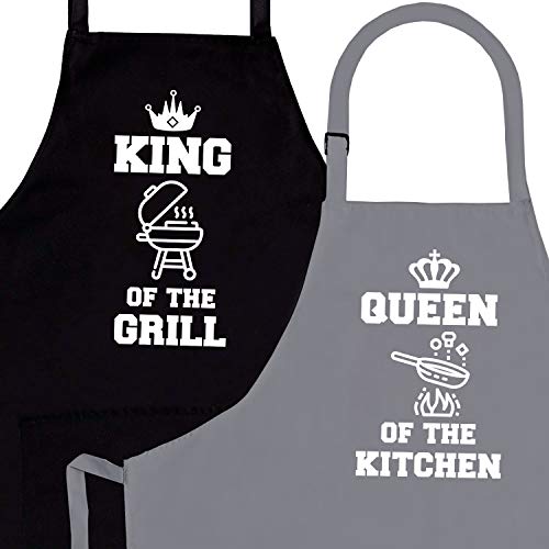 Divertidos Delantales de Cocina para Pareja Lindos Delantales de Cocina a Juego Aniversario Boda Compromiso Despedida de Soltera Delantal de Navidad Regalos