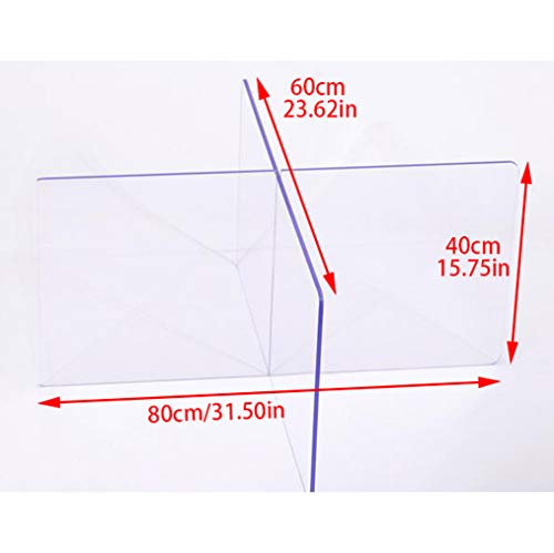 Divisor de la Tabla del Protector del Estornudo, 4 Mm de Espesor Escudo Acrílico Transparente de 80/120 × 60 × 40 Cm Protector de Estornudo de Plexiglás Acrílico para Mesas Redondas - 4 Personas
