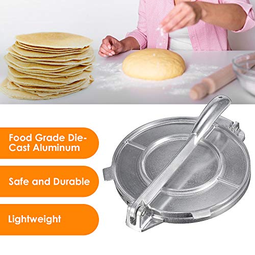DIYARTS 8 Pulgadas Prensa para Tortillas Maker Herramienta Fabricantes Tortillas Estilo Quesadilla Aluminio para Restaurantes Comerciales Cocinas Domésticas