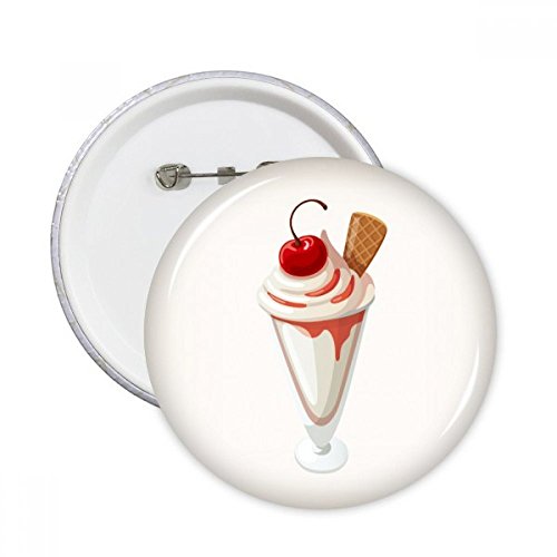 DIYthinker Botón de cereza Copa cónica dulce helado pernos redondos Placa ropa 5Pcs la decoración del regalo Multicolor XXL