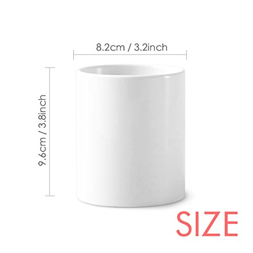 DIYthinker Guitarra eléctrica Música vitalidad Suena soporte de cerámica taza del cepillo de dientes de la pluma blanca Copa 350ml regalo 9,6 cm de alto x diámetro 8.2cm