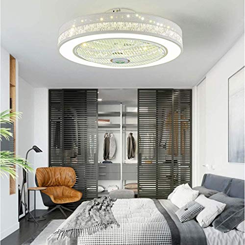 DLGGO Las habitaciones simples modernos Ventilador de techo Luz Ventilador de techo con iluminación LED y la tranquilidad de control remoto Ventilador Ventilador de techo invisible de las luces de los