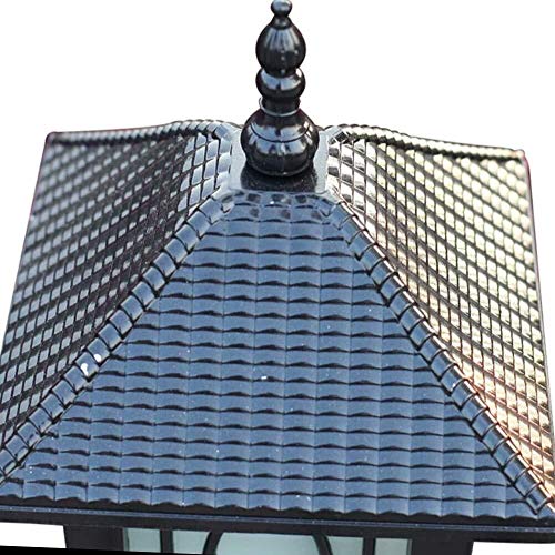 DLINMEI Faros de Columna Faros de Columna Cuadrados Europeos Luces Faros de Metal de una Cabeza for Exteriores Lámparas de pilares Impermeables a Prueba de Herrumbre Villa Jardín Exterior Farolillos