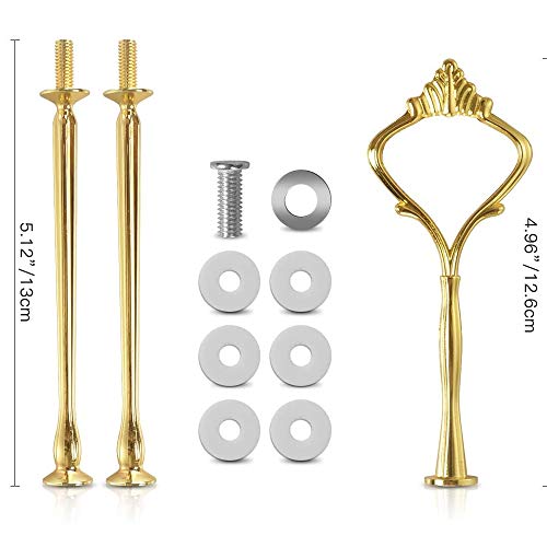 DMFSHI Bandejas para Tartas, Soporte para Tartas, 2 Niveles Decoraciones de Plástico con Forma de Flor de Cerezo para Cupcakes para Fiestas, Cumpleaños, Fiestas de Té, Boda (Blanco)