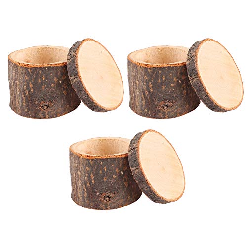 DOACT 3 unids/Set Caja de Anillo de Madera DIY Soporte de Anillo de Boda rústico Portador Caja contenedor para Decoraciones de Aniversario