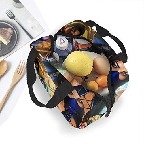 DODOD bolsa del almuerzo Mor-Tal Kom-Bat Portable Lunch Bag Insulated Cooler Tote Box For Travel/Picnic/Work/School
