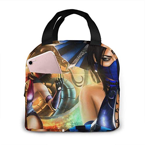 DODOD bolsa del almuerzo Mor-Tal Kom-Bat Portable Lunch Bag Insulated Cooler Tote Box For Travel/Picnic/Work/School