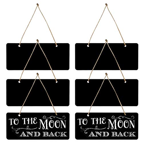 Dokpav pizarra pequeña, 6pcs mini Pizarra Madera, tablero de mensajes, tizas pizarra, carteles para precios, pizarras Decorativa para bodas Fiesta Navidad Tiendas y Restaurantes