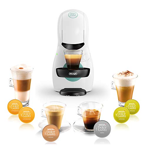 Dolce Gusto Piccolo XS EDG210.W Cafetera de Cápsulas, 15 Bares de Presión, Diseño Compacto, 1400 W, Steel, Blanco