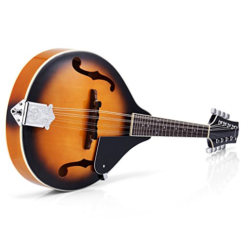Donner - Mandolina DML-1 Sunburst en caoba con afinador, cuerdas, bolsa y púas de guitarra