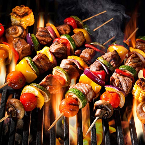 Dopkav 100 Piezas Palos de Brocheta Madera para Barbacoa, 25CM, Pinchos de Bambú