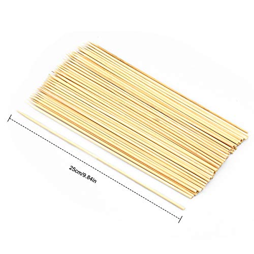 Dopkav 100 Piezas Palos de Brocheta Madera para Barbacoa, 25CM, Pinchos de Bambú