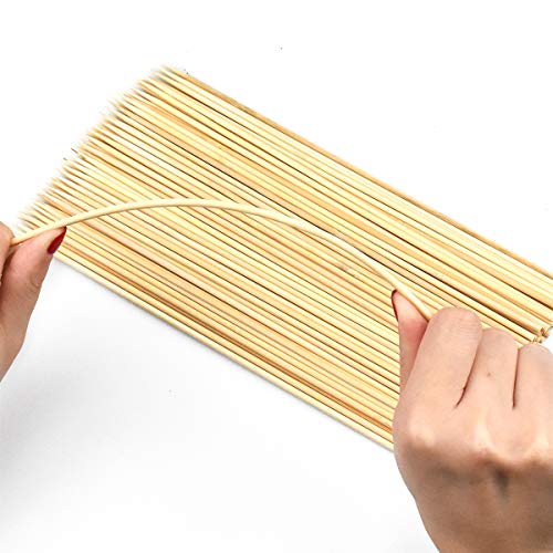 Dopkav 100 Piezas Palos de Brocheta Madera para Barbacoa, 25CM, Pinchos de Bambú