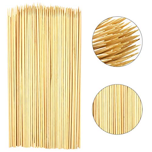 Dopkav 100 Piezas Palos de Brocheta Madera para Barbacoa, 25CM, Pinchos de Bambú