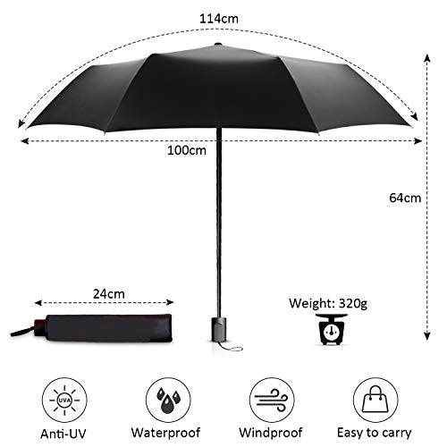 DORRISO Vogue Mujer Plegable Paraguas Mini Paraguas y Sombrillas Antviento Anti-UV Impermeable Ligero Viaje Paraguas Estrella