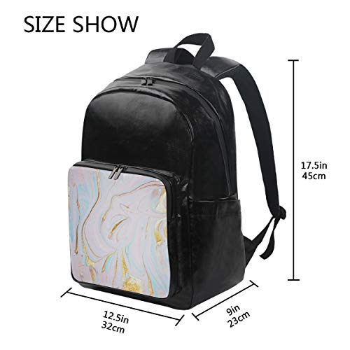 DOSHINE Mochila Impermeable, patrón de mármol Pastel, Mochila de Viaje para la Escuela, para Hombres, Mujeres, niños y niñas