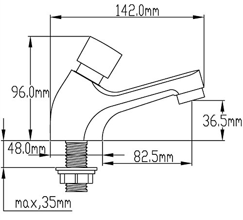 DP Grifería GLTEMP Grifo de lavabo temporizado Laurel, Plateado