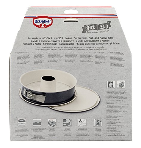 Dr. Oetker 4853 Spring Forma de Trend con Plano de y Tubo de Suelo, Acero, Color Crema/Antracita, diámetro 28 x 8 cm Altura