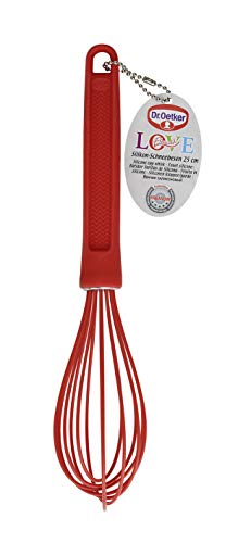 Dr. Oetker Batidor Varillas 25Cm, Silicona, rojo