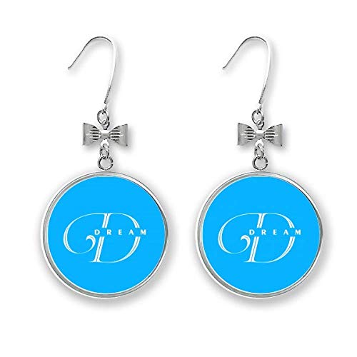 Dream Drink Letras Art Deco regalo pendientes de lazo de gota con gancho perforado