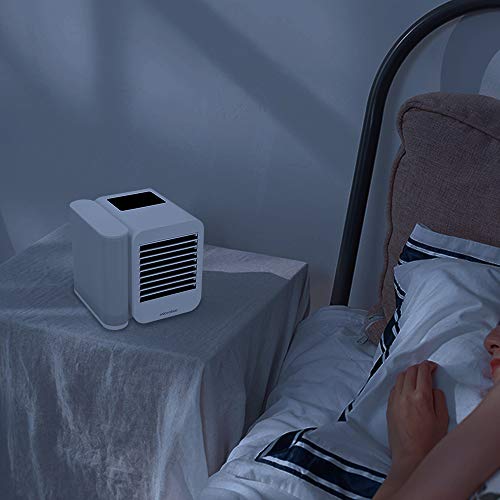 Dreame Aircooler - Ventilador de aire acondicionado para escritorio, pequeño enfriador de aire personal USB, humidificador, refrigeración con mango portátil para Home Room Office