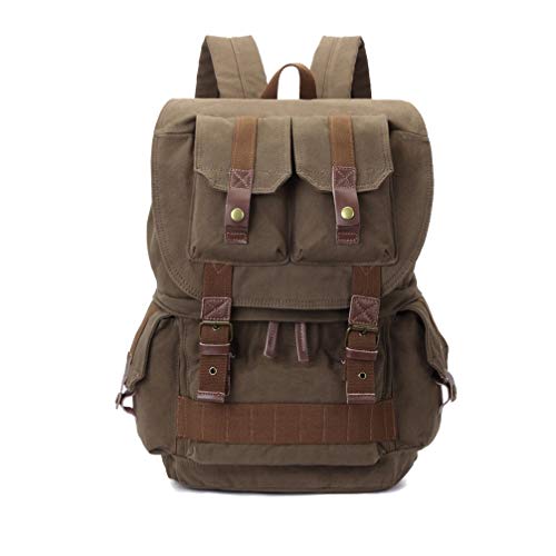 DSLR Cámara Reflex Lona Bolsos de Hombro Mochila con Tapa Impermeable y Bolsa de Depósito Interior