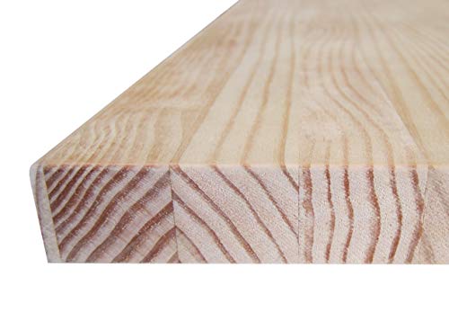 d®tiendas - Tablero de Madera Maciza de Pino Nacional. Alistonado. Natural, sin Barniz. Para Muebles, Mesas, Encimeras Cocina. Corte a Medida: (Pino 3cm, 80 x 60 cm)