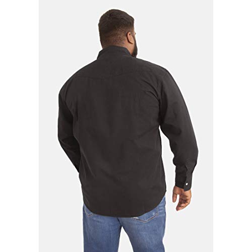 Duke - Camisa Vaquera Modelo Western en Tallas Grandes para Hombre (3XL) (Negro)