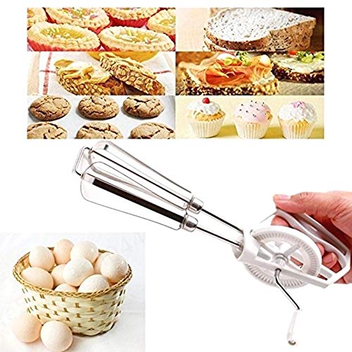 DULALA Batidoras Batidora Manual giratoria Batidor de Huevo de Acero Inoxidable Batidora Batidora Utensilios de Cocina
