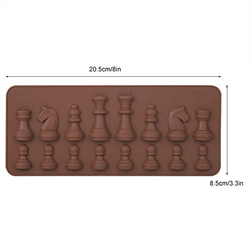 Duokon 2 Piezas Molde de Chocolate de Silicona Formas de ajedrez internacionales Pastel gelatina Hielo Fondant Molde Molde para Hornear para Bricolaje decoración de la Torta de Caramelo