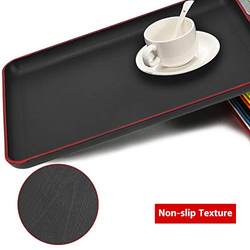 Duokon - Bandeja Rectangular de plástico acrílico Estilo japonés Bandeja Antideslizante para Alimentos para Restaurante hogar Hotel, 2
