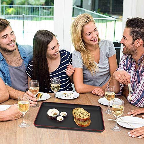 Duokon - Bandeja Rectangular de plástico acrílico Estilo japonés Bandeja Antideslizante para Alimentos para Restaurante hogar Hotel, 2