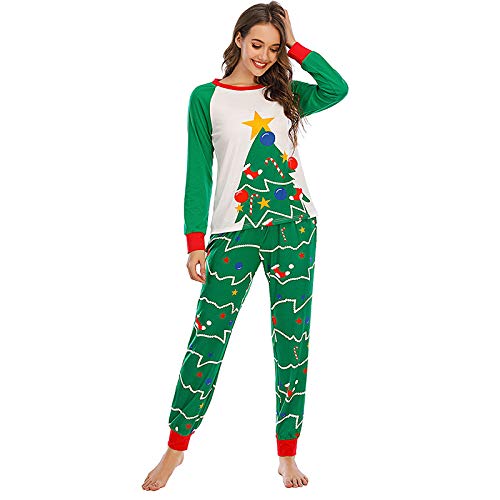 DUOMI Pajamas Pijamas navideños nuevos de otoño e Invierno para Hombres, Mujeres, niñas, niños, Pijamas Sueltos, Trajes de Mujer