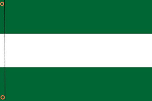 DURABOL Bandera de Andalucía Sin Escudo flag 90x150cm SATIN 2 anillas metálicas fijadas en el dobladillo