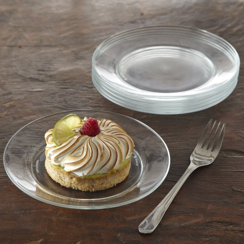 Duralex Made In France Lys - Plato de postre (17,78 cm, 6 unidades), transparente