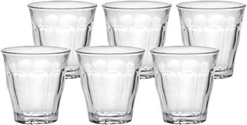 Duralex Picardie vidrio de tiro 90ml, sin la marca de llenado, 6 vidrios