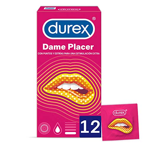 Durex Preservativos Dame Placer con Puntos y Estrías - Total 12 Condones