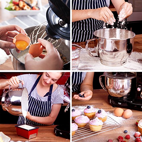 Duronic SM100 Batidora Amasadora de Repostería 6 Velocidades y Bol de 4 L 450W 3 Accesorios para Batir y Amasar