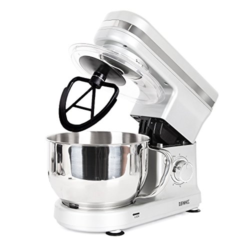 Duronic SM100 Batidora Amasadora de Repostería 6 Velocidades y Bol de 4 L 450W 3 Accesorios para Batir y Amasar