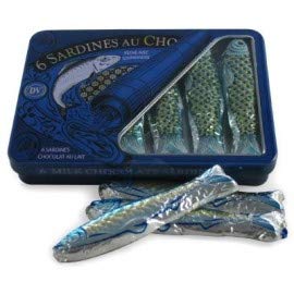 DV France Sardinas de chocolate con leche con obleas y flor de sal - 1 x 60 gramos