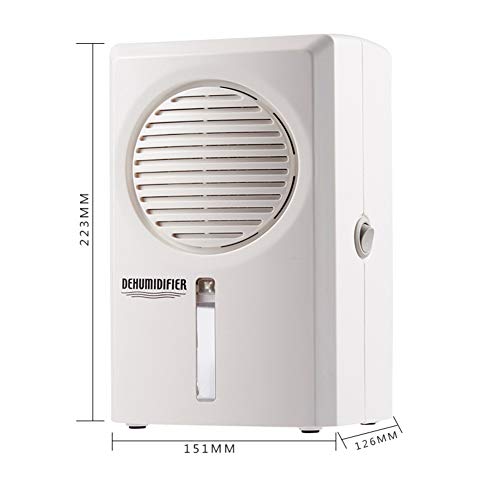 DW&HX Mini Deshumidificador, Portátil Silencioso Apagado automático Deshumidificadors Eliminar la Humedad De Armarios, Baños, Barcos, Cocinas -Blanco