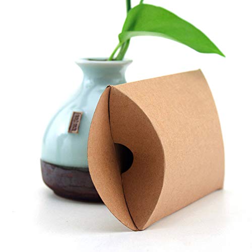 DXIA 100 Pcs Cajas de Almohada de Papel Kraft Vintage, Natural Cajas de Regalo Pequeñas, Bricolaje Rústicas Caja de Dulces de Papel Kraft Caja, para Boda Cumpleaños Fiesta de Navidad, Marrones